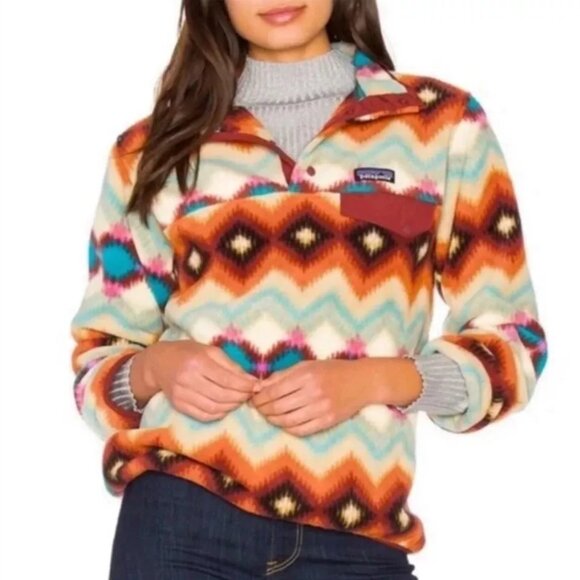 Patagonia Sweaters - Patagonia Women's Lightweight Snap-T Tribal Aztec Fleece Pullover Small S